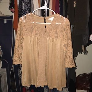 NWOT Peasant Top with lace details